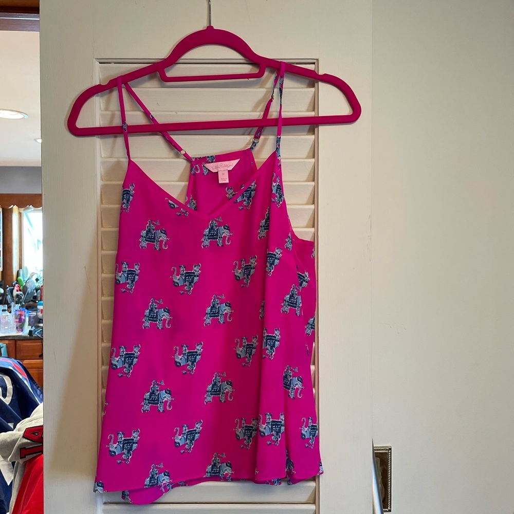 HTF Lilly Pulitzer size M silk Dusk Top EUC